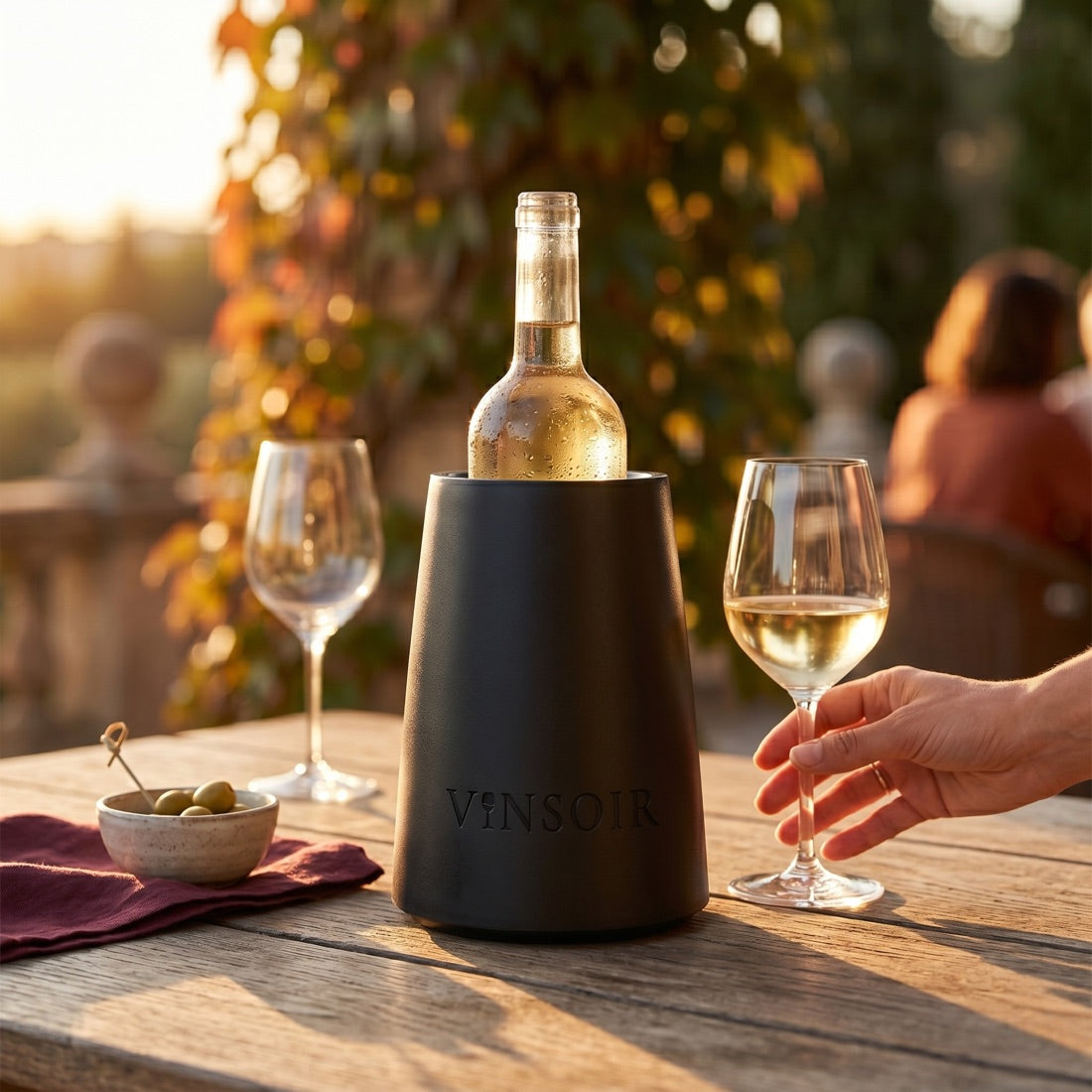 Golden hour, koelbak op tafel
